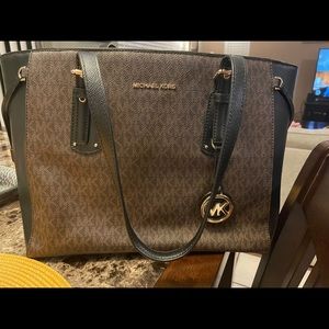 Michael Kors Large Brown and Black Signature Tote